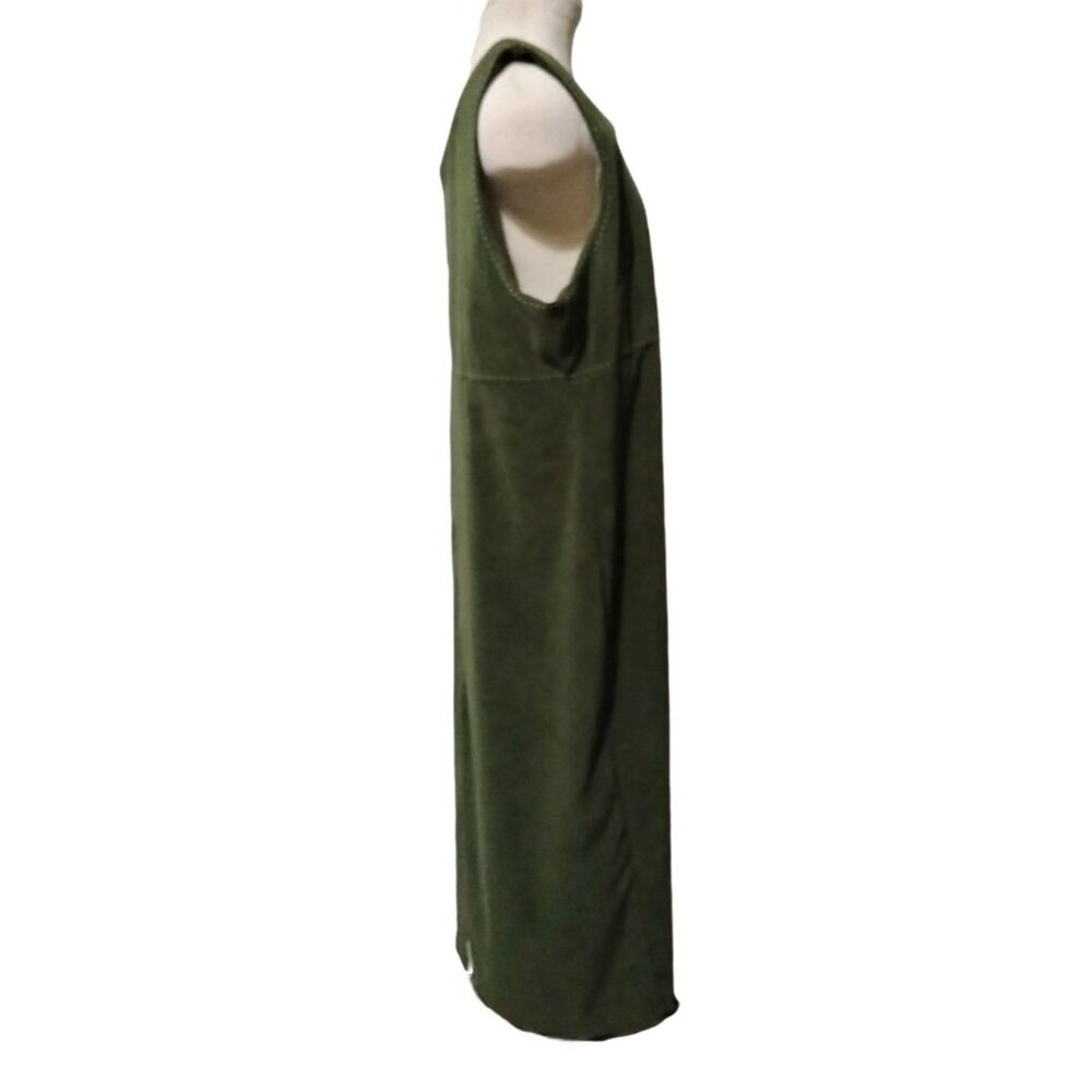 White Stag Size XL (16/18) Dress Sleeveless Back Zip & Slit Olive Green - Picture 4 of 7